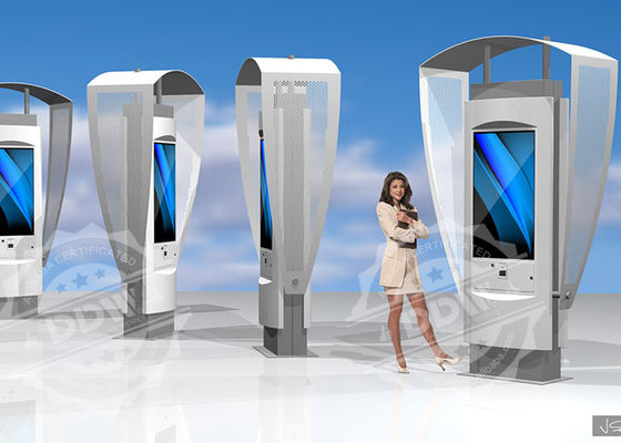 La señalización digital sola del soporte impermeable al aire libre para el lugar público, exhibición de 1920x1080 lcd firma