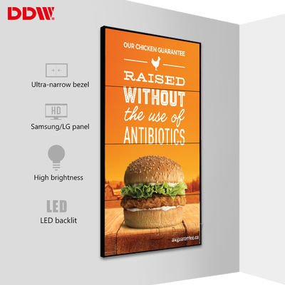 Pared montada en la pared pública de la pantalla LCD, lazo de RS-232 RJ45 - exhibición de pared video del LCD del circuito